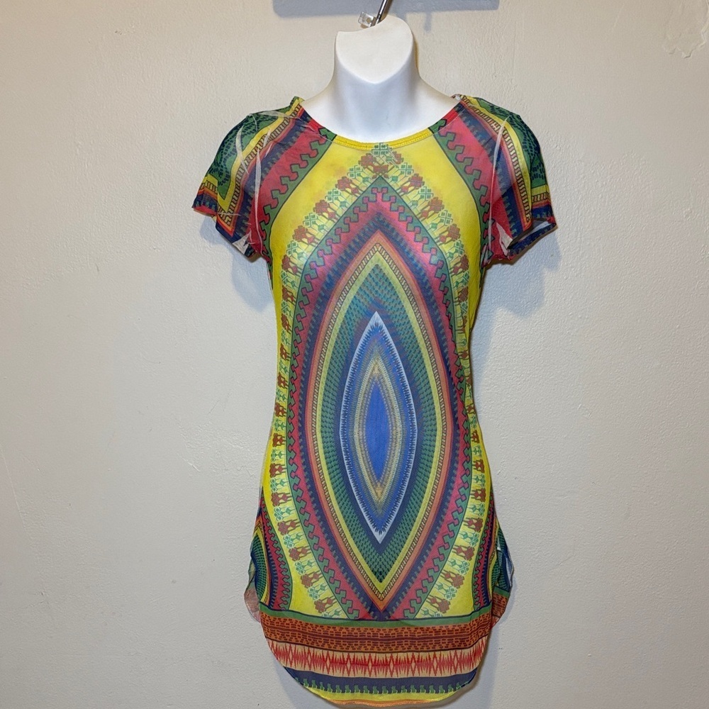 Blush Multicolor Geometric Dress